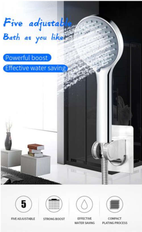 Shind Deluxe Hand-held Shower Head with Hose