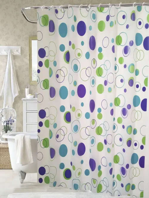 Modern Designs Waterproof Shower Curtain Geometric pattern/ Green Flower Design