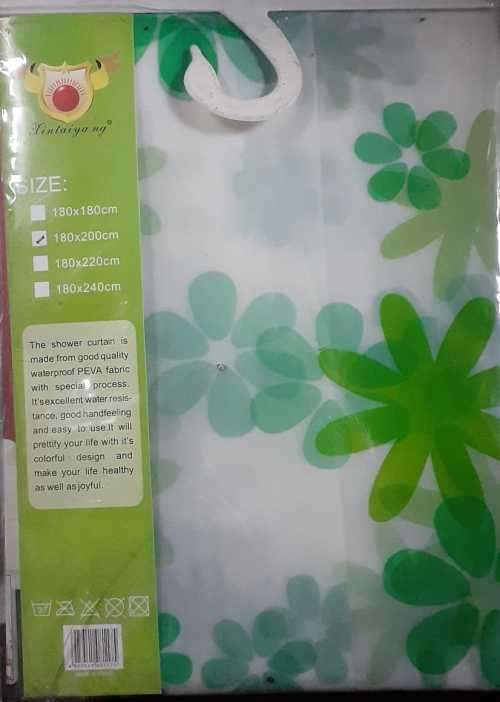 Modern Designs Waterproof Shower Curtain Geometric pattern/ Green Flower Design