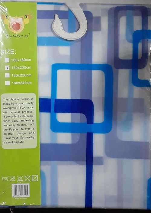 Modern Designs Waterproof Shower Curtain Geometric pattern/ Green Flower Design