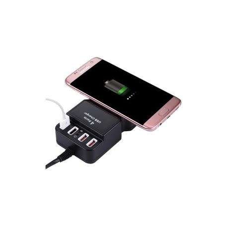 Multifunctional Wireless Charger with 4  USB Ports-Black