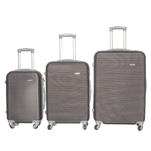 3 Piece Hard Outer Shell Luggage Set - 31inch - Brown
