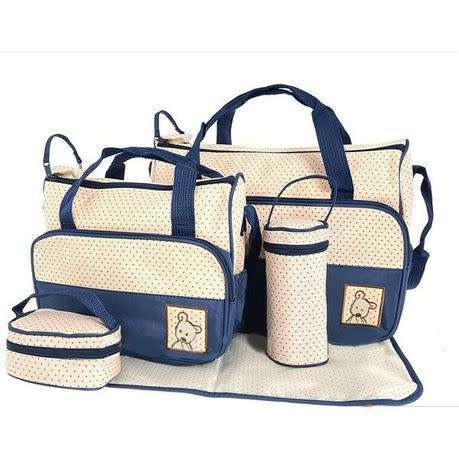 Multifunction 5 Piece Baby Nappy And Mommy Bag Set
