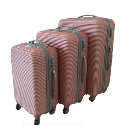 Hard Outer Shell Travel Luggage Set - 3 Piece - Pink BRAND NEW HIGH QUALITY