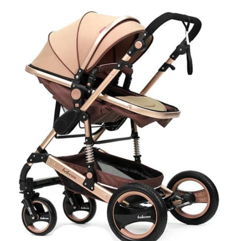 Baby Stroller 2 in 1 Belecoo Travel System - Khaki