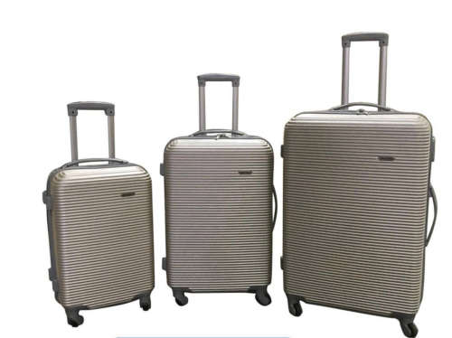 Hard Outer Shell Travel Luggage Set - 3 Piece - Gold