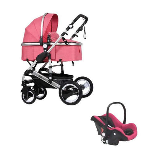 3 IN 1 BABY Stroller with Car Chair - Pink NEW GOOD QUALITY