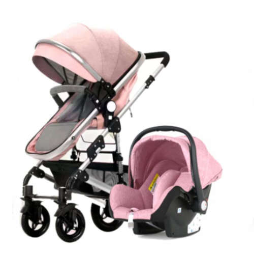3 IN 1 BABY Stroller with Car Chair - Pink NEW GOOD QUALITY