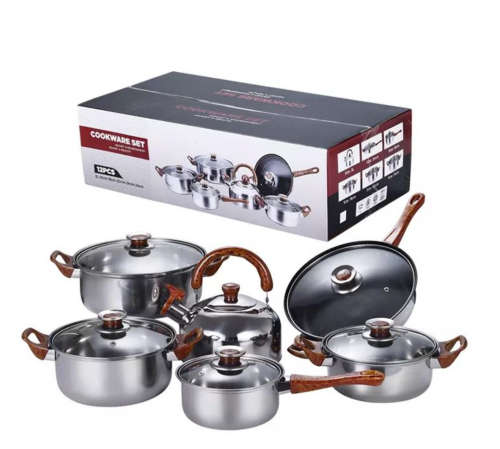 12pcs Stainless Steel Cookware Pot new Type Cookware Set