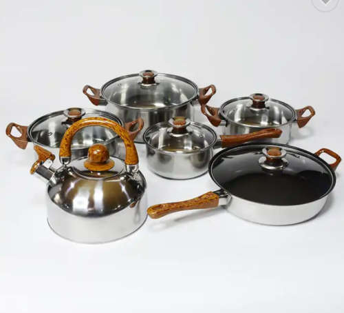 12pcs Stainless Steel Cookware Pot new Type Cookware Set