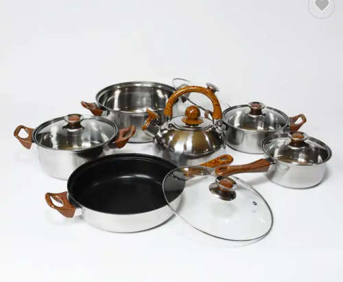 12pcs Stainless Steel Cookware Pot new Type Cookware Set