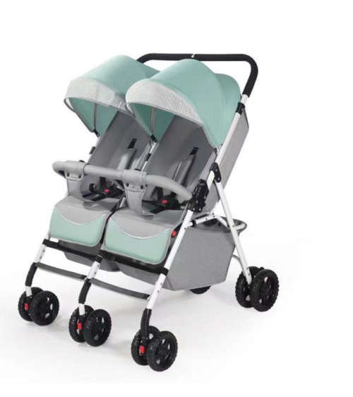 Double Side Twin Baby Stroller Mint Green