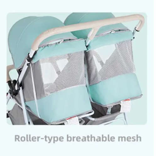 Double Side Twin Baby Stroller Mint Green