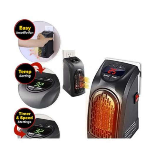 Portable Electric Wall Outlet Plug in Mini Heater 600w