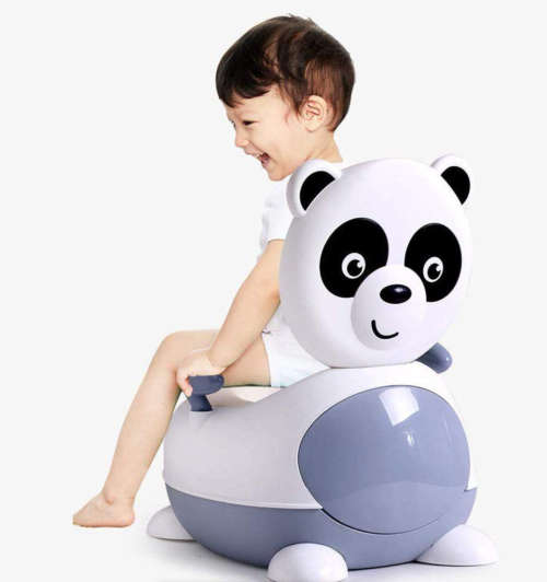 Baby Potty Trainer Panda Design - Light Blue