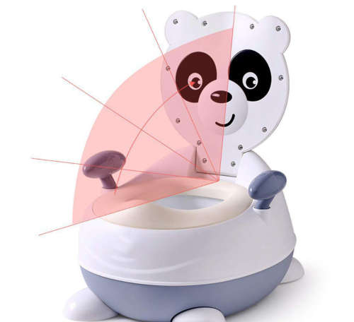 Baby Potty Trainer Panda Design - Light Blue