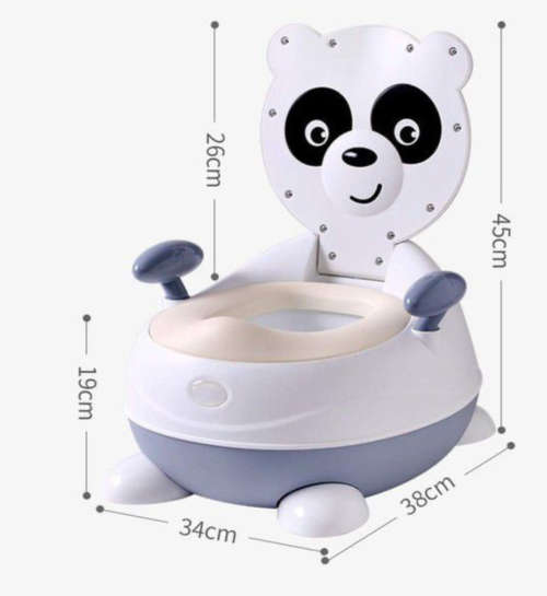 Baby Potty Trainer Panda Design - Light Blue