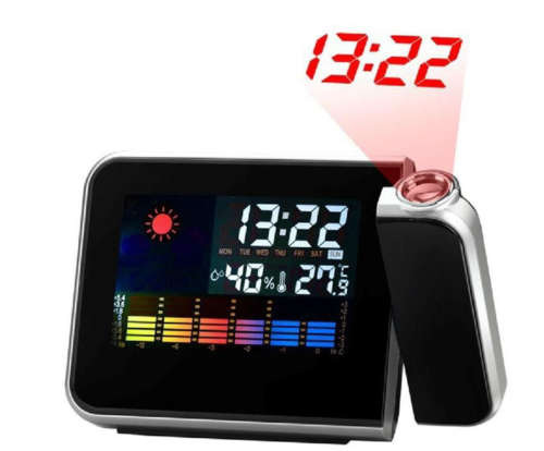 Digital LCD Alarm Clock Weather Station Projection Calendar