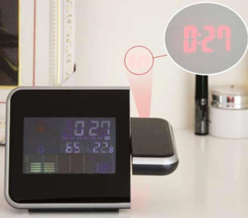 Digital LCD Alarm Clock Weather Station Projection Calendar