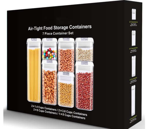 7 Pieces Air Tight Food Storage Containers - White