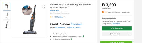 Bennett Read Fusion Upright & Handheld Vacuum Cleaner Used