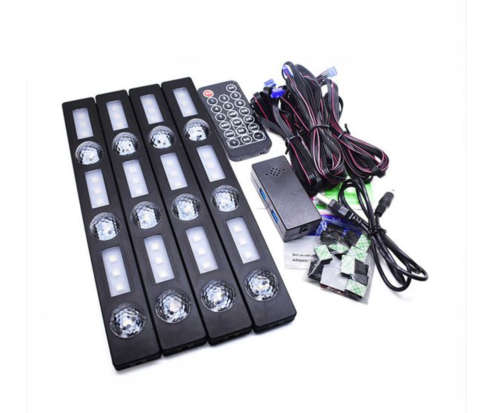 4X LED Remote Wireless Car Neon Interior Lights