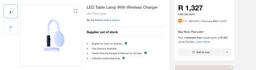 LED Table Lamp With Wireless Charger