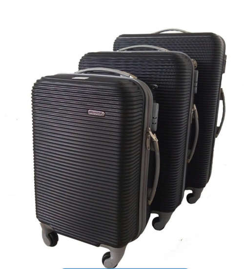 3 Piece Travel Luggage Bag Set BLACK