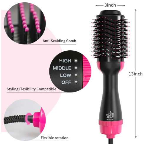 Hot air styling brush blower brush