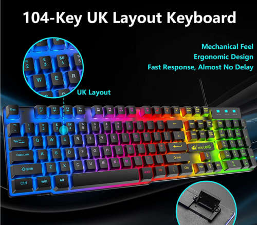 Illuminated Waterproof Gaming Keyboard & Mouse