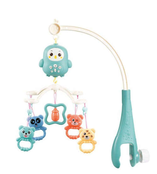 Baby Crib Mobile Rechargeable Remote Control Bed Bell Rattle Toy-Mint