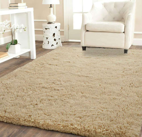 Light fluffy shaggy rug/carpet - Beige 200CM X 150CM
