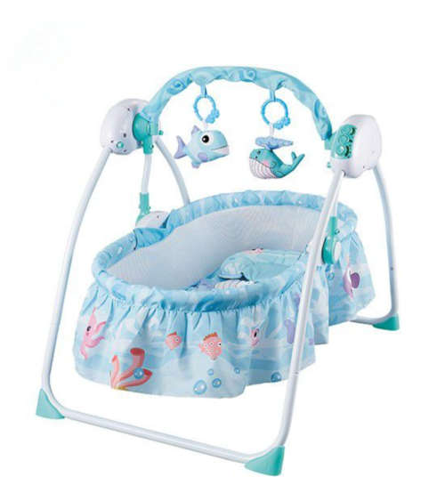 Baby cradle electric smart automatic swing baby crib - Blue
