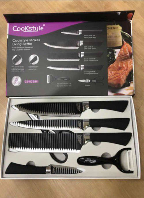 6 Piece Non-Stick Coated Kitchen Knife Set