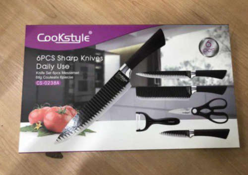 6 Piece Non-Stick Coated Kitchen Knife Set