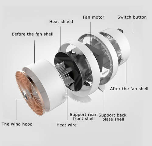 Personal Space Fan Heater - White - 800W