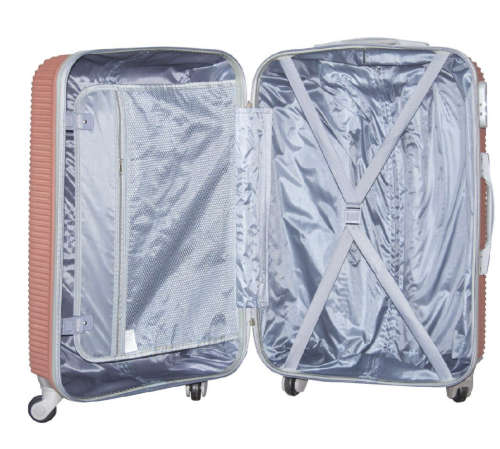 3 Piece Hard Outer Shell Luggage Set - Rose Gold