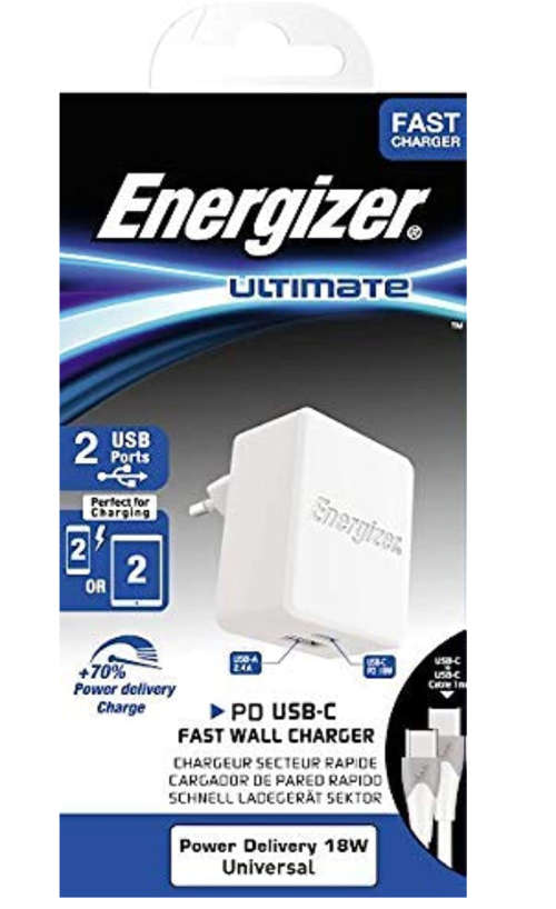 Energizer Usb Type - C to Usb Type - C Charger with Cable 18W