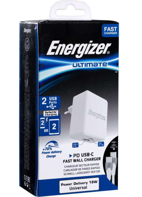 Energizer Usb Type - C to Usb Type - C Charger with Cable 18W