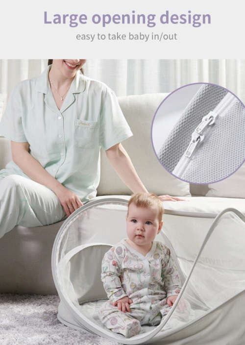 Baby Bed Tent Crib Mattress Portable Foldable Mosquito Net - Blue Puppy