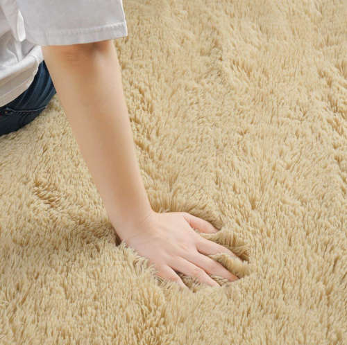 Light fluffy shaggy rug/carpet - Beige - 200CM X 150CM