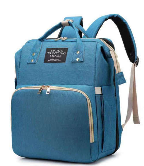 2 IN 1 Multi-Functional Nappy Bag & Bed - Navy Blue