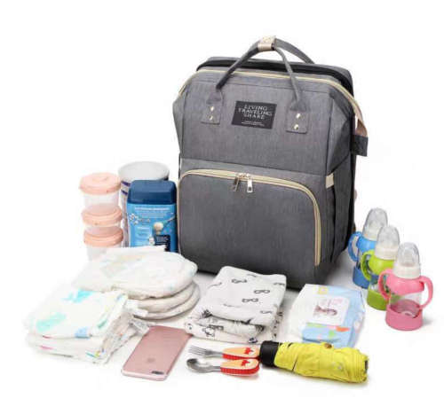 2 IN 1 Multi-Functional Nappy Bag & Bed - Navy Blue