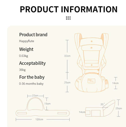 Breathable Ergonomic Kangaroo Baby Carrier With Hipseat carrier