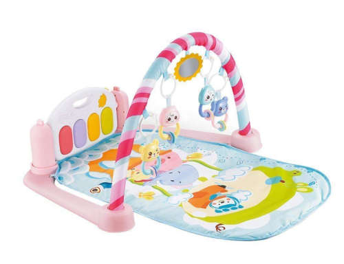 Multi-Function Baby`s 5 in 1 Piano Gym Mat - Pink