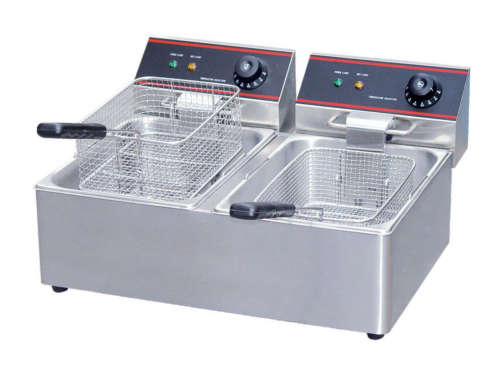 10L Stainless Steel 2-Tank Electric Fryer - USED