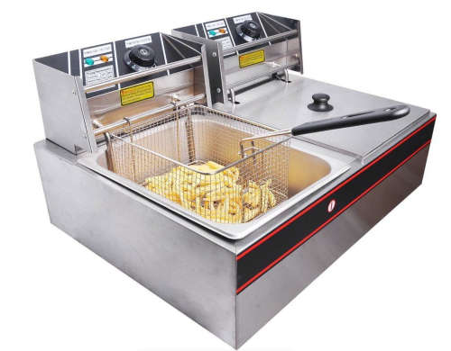 10L Stainless Steel 2-Tank Electric Fryer - USED