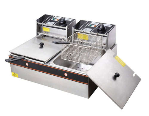 10L Stainless Steel 2-Tank Electric Fryer - USED