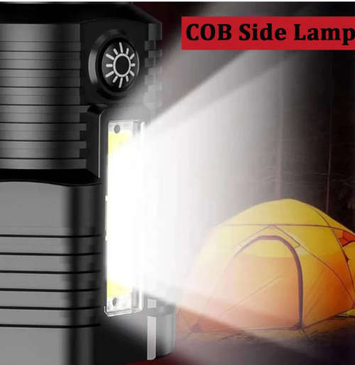 Powerful LED Flashlight 12-core Rechargeable Flashlight With COB Side Light Ultra Bright Waterproof