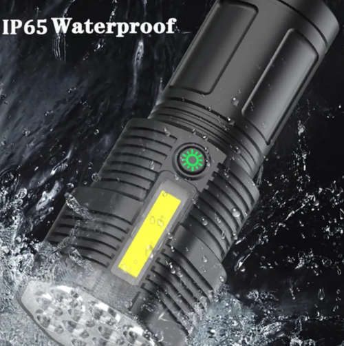 Powerful LED Flashlight 12-core Rechargeable Flashlight With COB Side Light Ultra Bright Waterproof